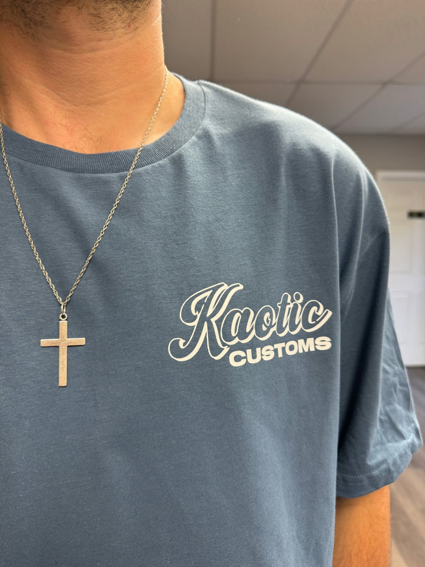 BLUE KAOTIC CUSTOMS T-SHIRT (NEW LOGO)
