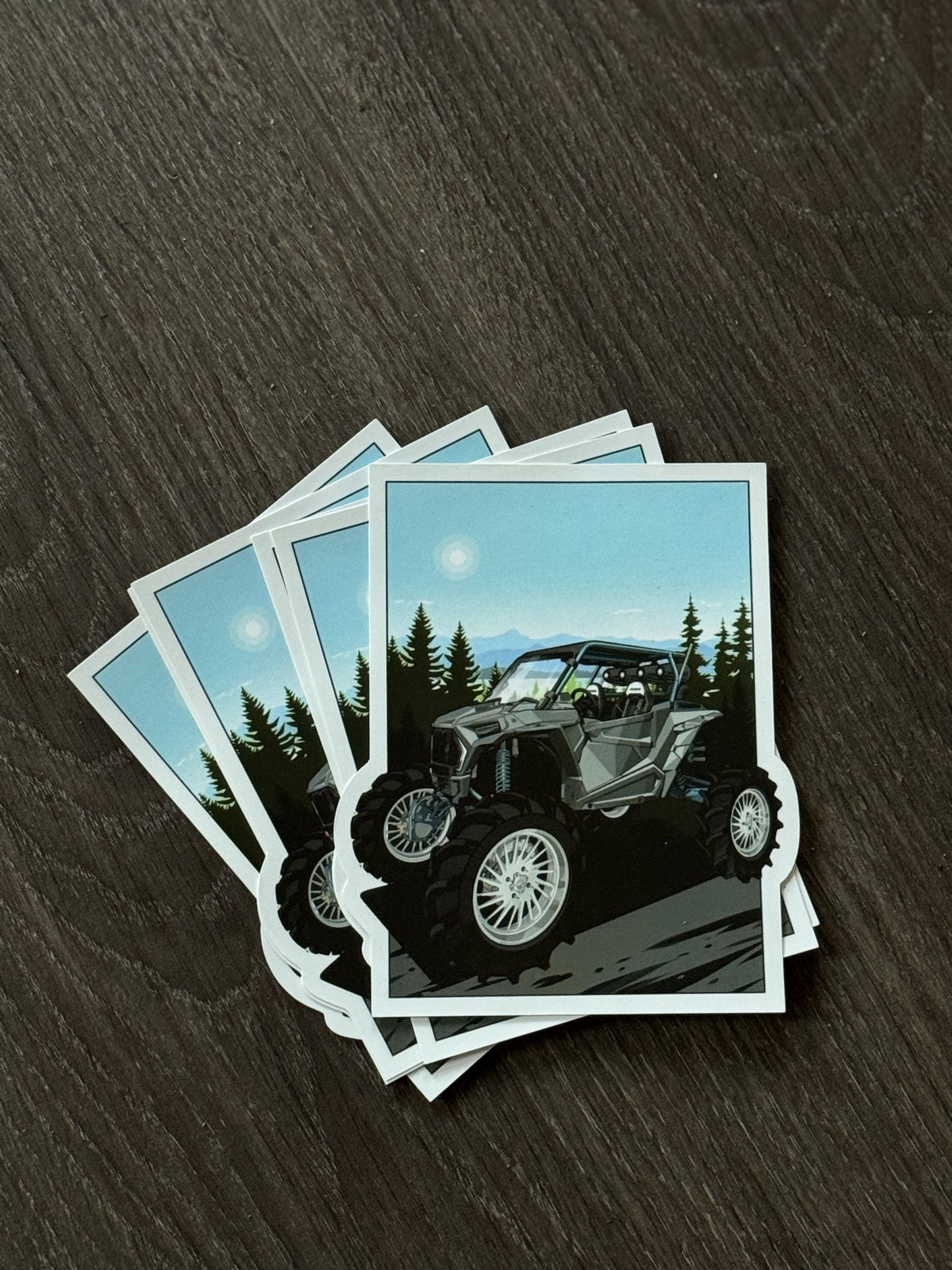 RZR WITH BACKGROUND DIE CUT STICKER