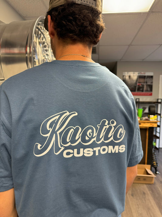 BLUE KAOTIC CUSTOMS T-SHIRT (NEW LOGO)