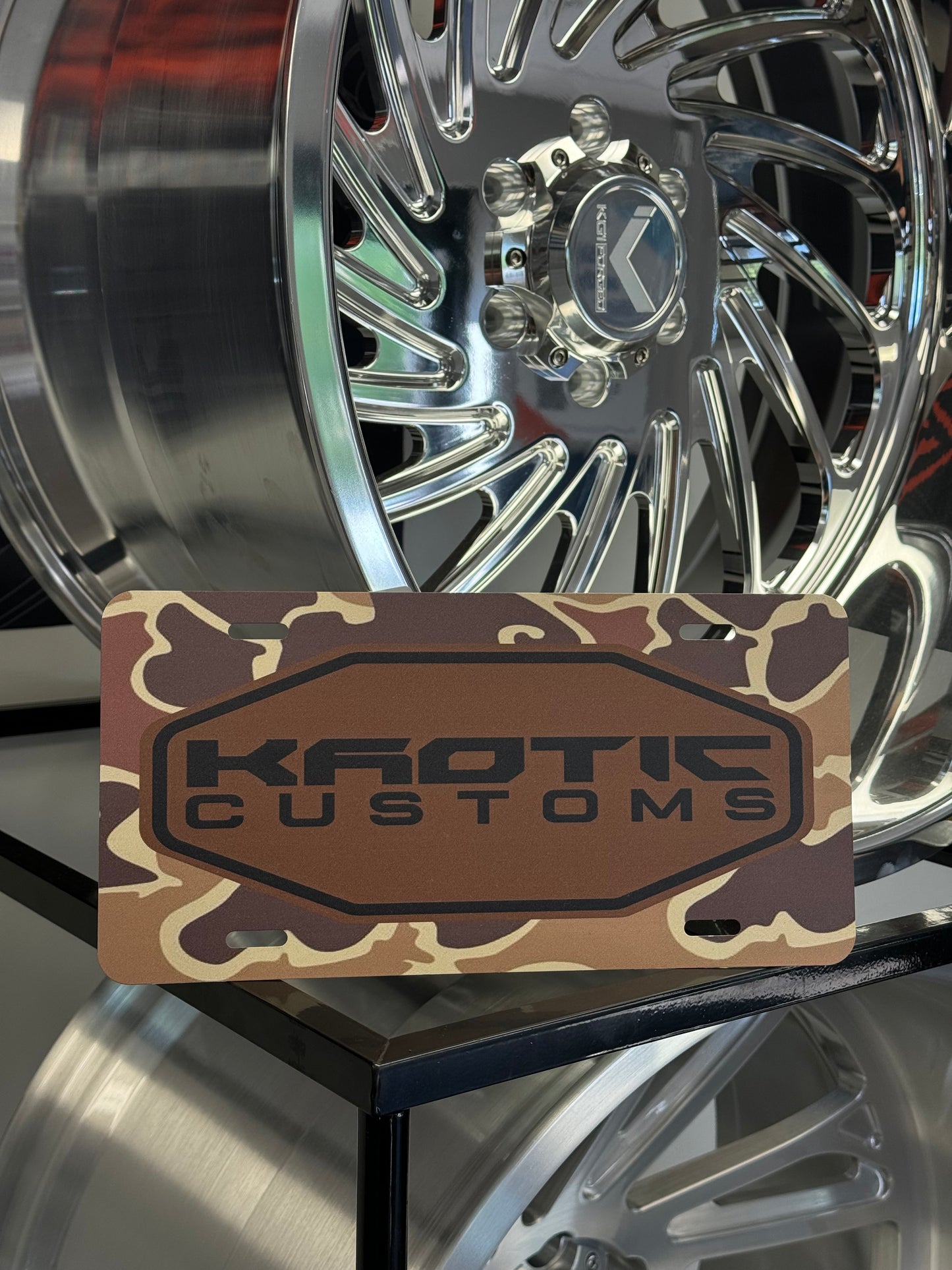 OLD SCHOOL CAMO LICENSE PLATE